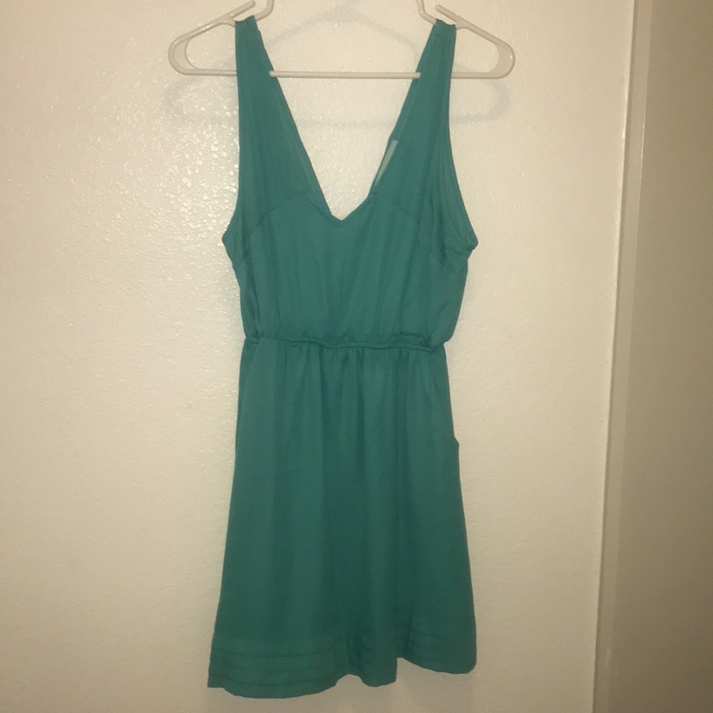 Jade pleated A-Line dress